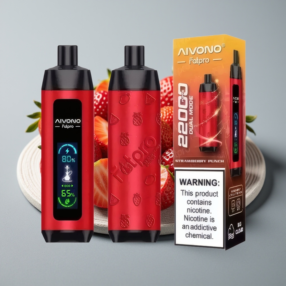 Aivono AIM FATPRO 22000 Puffs 28ml 5% Nicotine Sabor Morango Punch