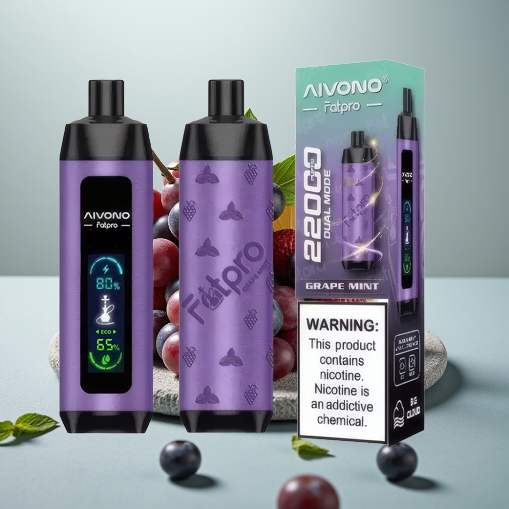 Aivono AIM FATPRO 22000 Puffs 28ml Uva Hortelã 5% Nicotina 600mAh Recarregável