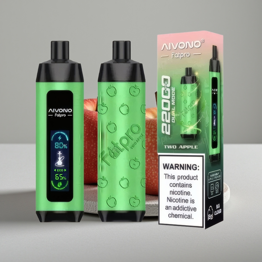 Aivono Aim Fatpro 22000 Puffs Duas Maçãs 28ml 600mAh Recarregável 0.6ohm Mesh Eco/Boost