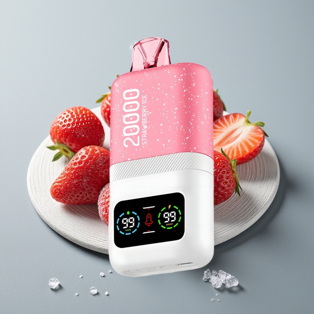 Aivono AIM MAGIC 20000 Puffs 26ml Morango Gelo Recarregável LCD Dual Mesh