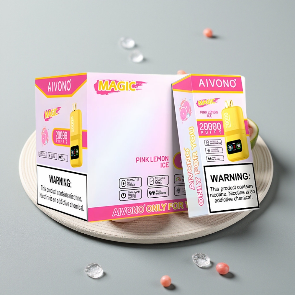 Aivono AIM MAGIC 20000 Puffs Limão Rosa Gelo Recarregável Tipo-C Dual Mesh