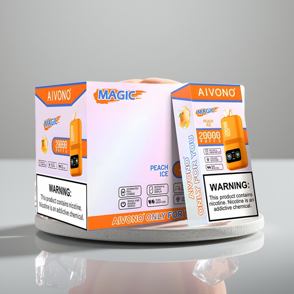Aivono AIM MAGIC 20000 Puffs Recarregável Tipo-C 26ml Gelo Pêssego