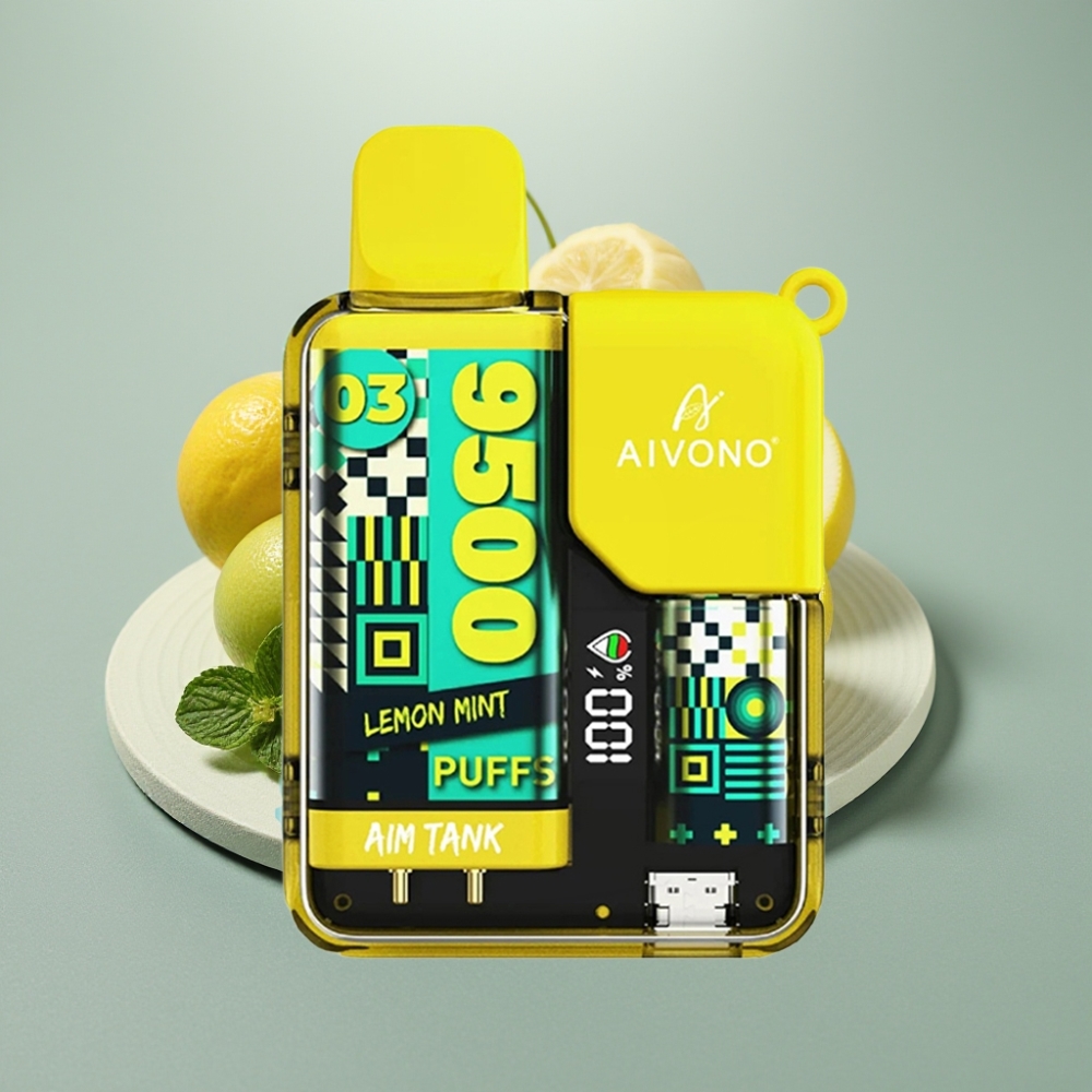 Aivono AIM-TANK 9500 Puffs 18ml LCD Limão Hortelã vape Portugal