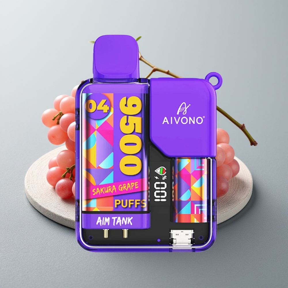Aivono AIM-TANK 9500 Puffs 18ml LCD Sakura Uva vape Portugal