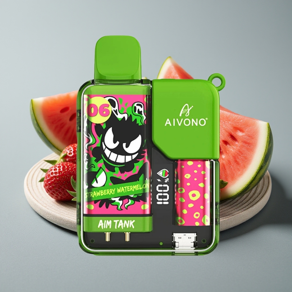 Aivono AIM-TANK 9500 Puffs 18ml Morango Melancia LCD 1.2ohm vape Portugal