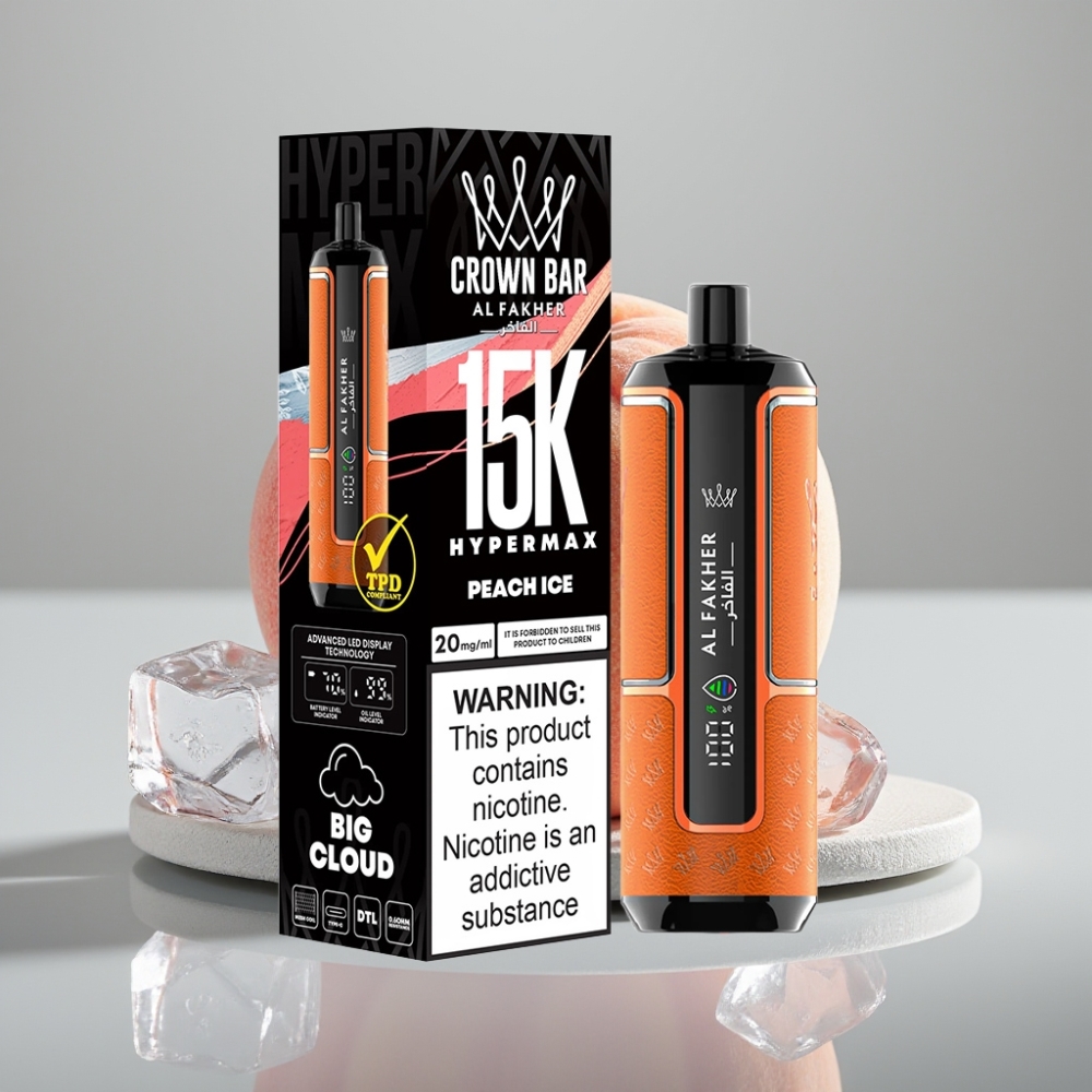 Al Fakher Crown Bar 15K 22ml 6mg Pêssego Gelo vape Portugal