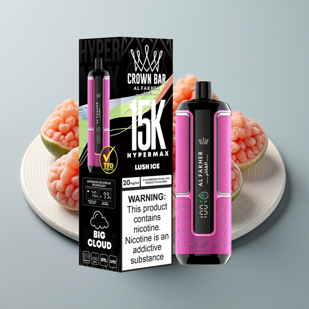 Al Fakher Crown Bar 15K Hypermax 22ml 600mAh Tipo-C Gelo Luch vape Portugal