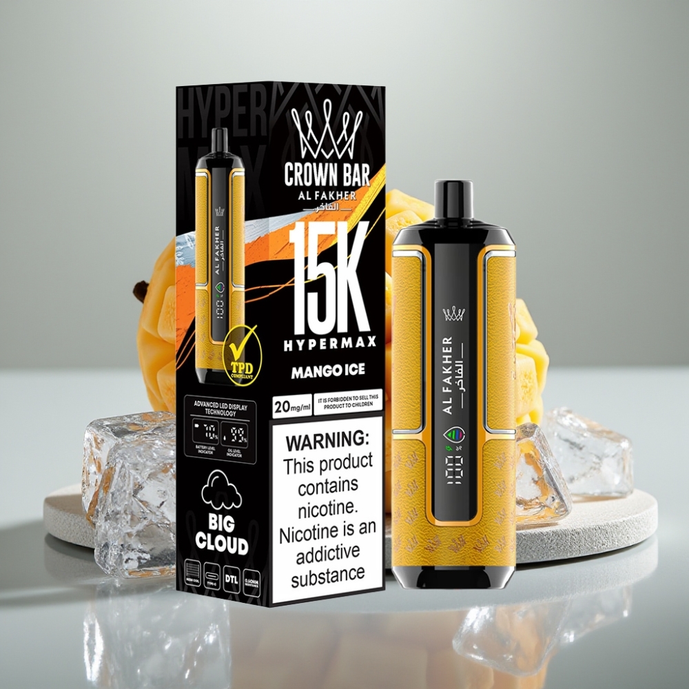 Al Fakher Crown Bar 15K Hypermax 22ml 600mAh Tipo-C Manga Gelo vape Portugal