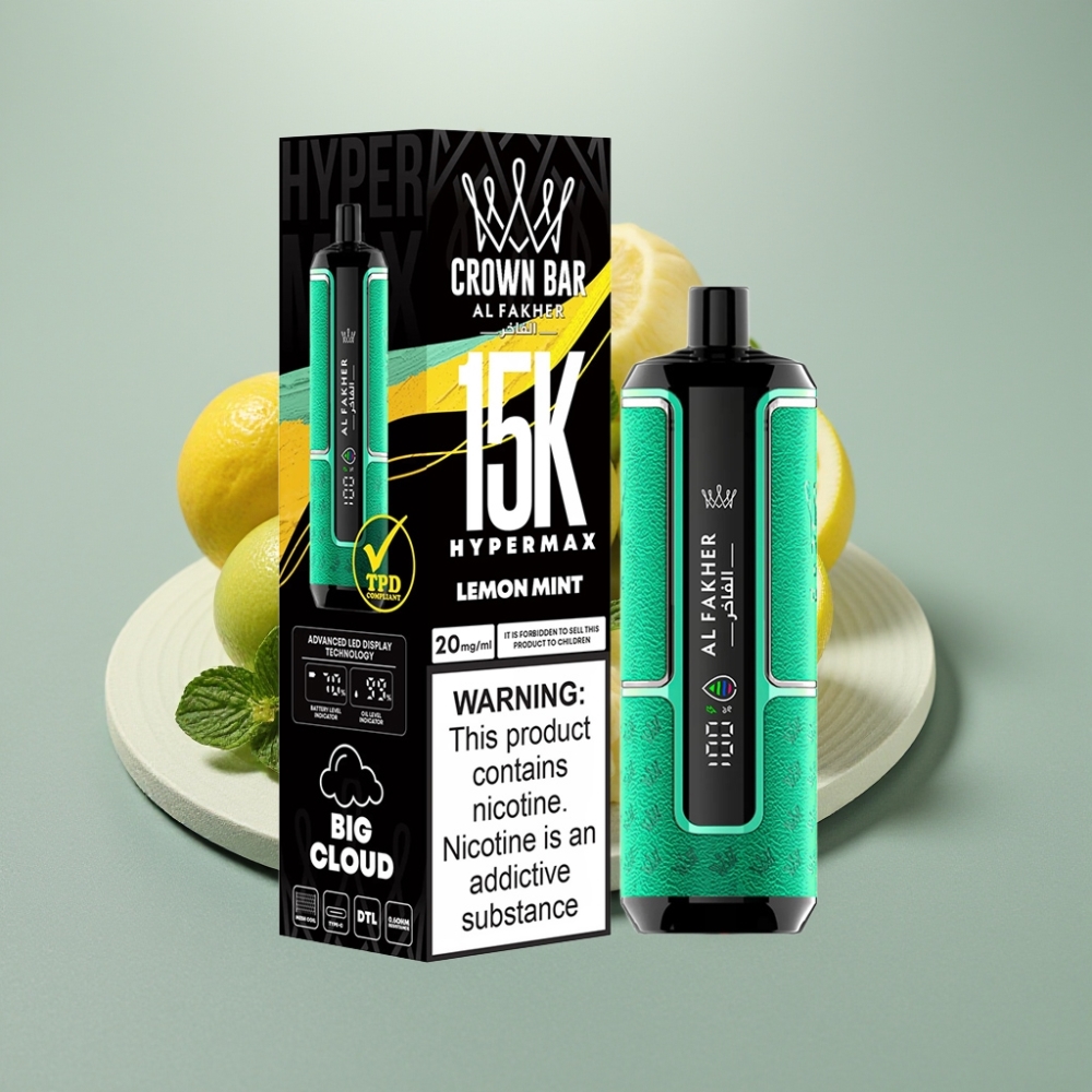 Al Fakher Crown Bar 15K Hypermax 22ml 6mg Limão Menta vape Portugal