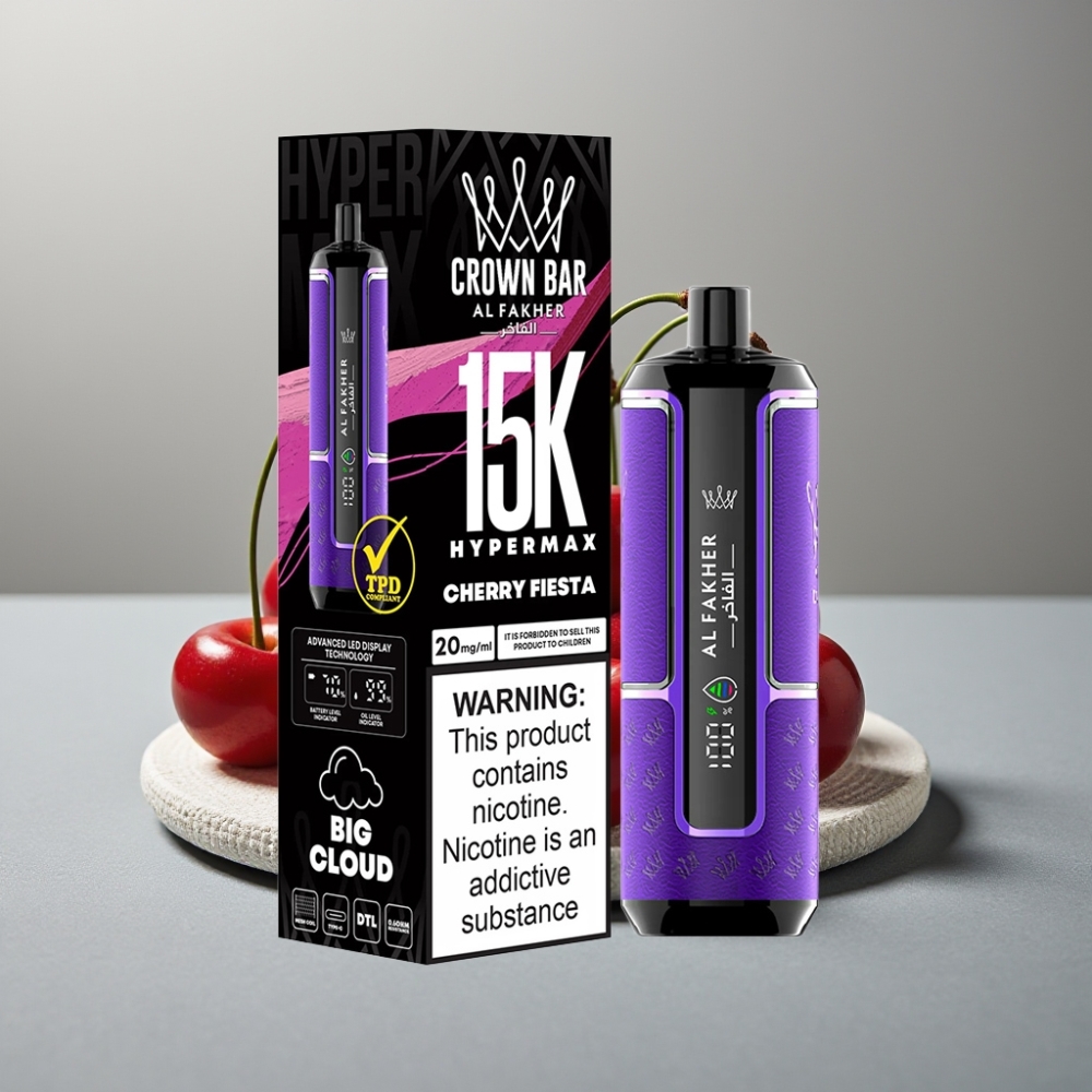 Al Fakher Crown Bar 15K Hypermax 22ml DTL Cherry Fiesta vape Portugal