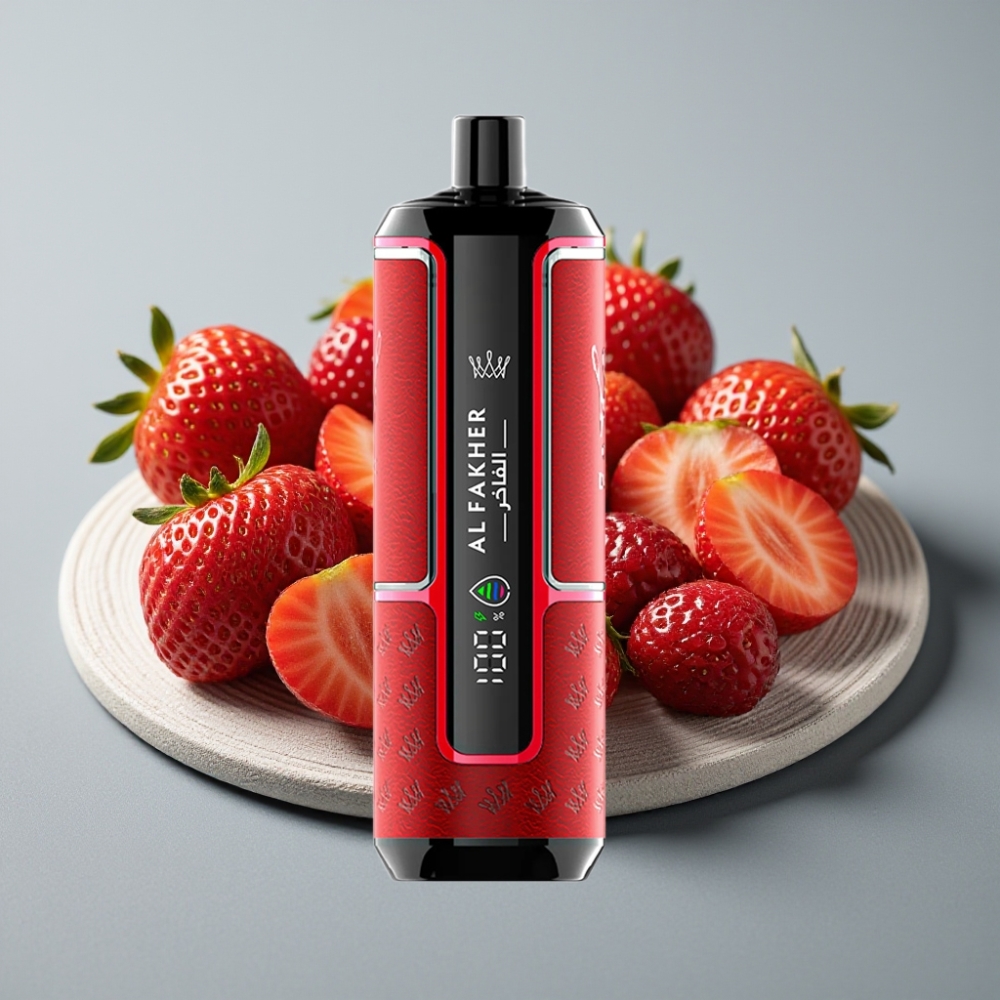 Al Fakher Crown Bar 15K Hypermax Disposable Vape Kit Sabor Morango Punch 22ml 600mAh Tipo-C