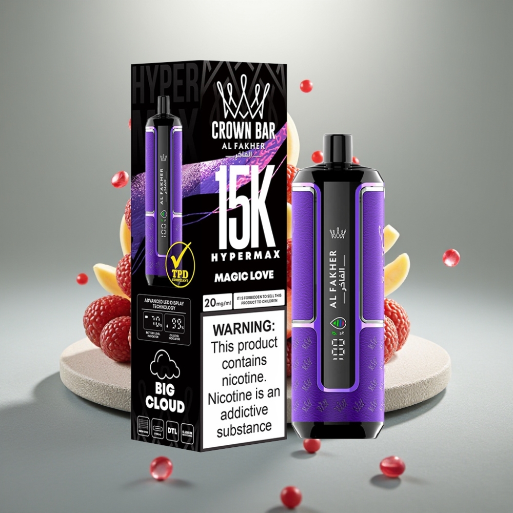 Al Fakher Crown Bar 15K Hypermax Portátil Tipo-C 22ml Amor Mágico vape Portugal