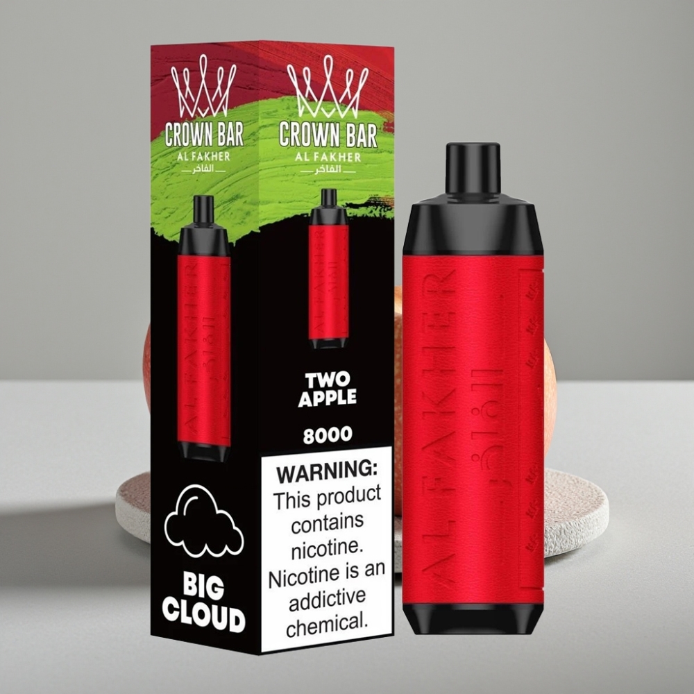 Al Fakher Crown Bar 8000 Crystal 600mAh 18ml 5mg Two Apple vape Portugal
