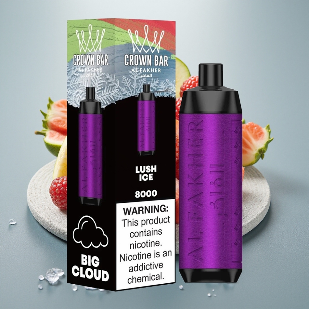 Al Fakher Crown Bar 8000 Crystal Disposable Vape 18ml 5mg Gelo Lush