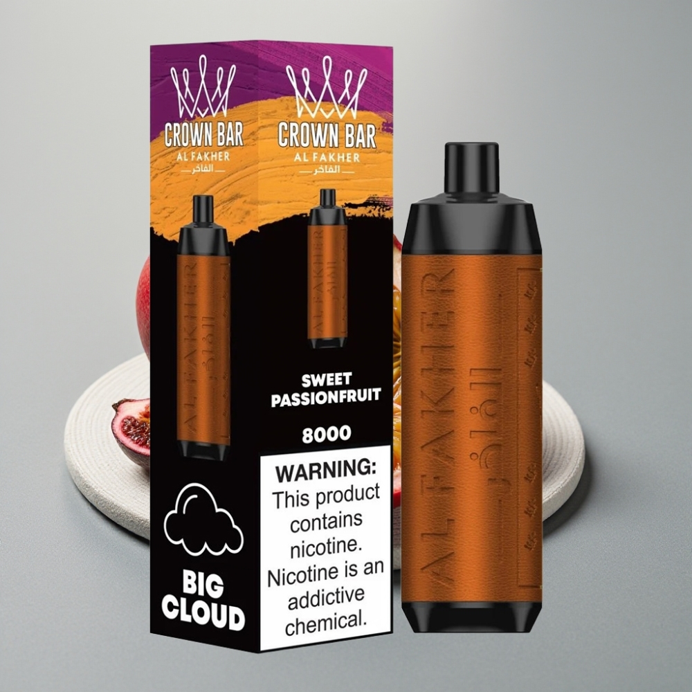 Al Fakher Crown Bar 8000 Crystal Disposable Vape 18ml Sabor Maracujá Doce