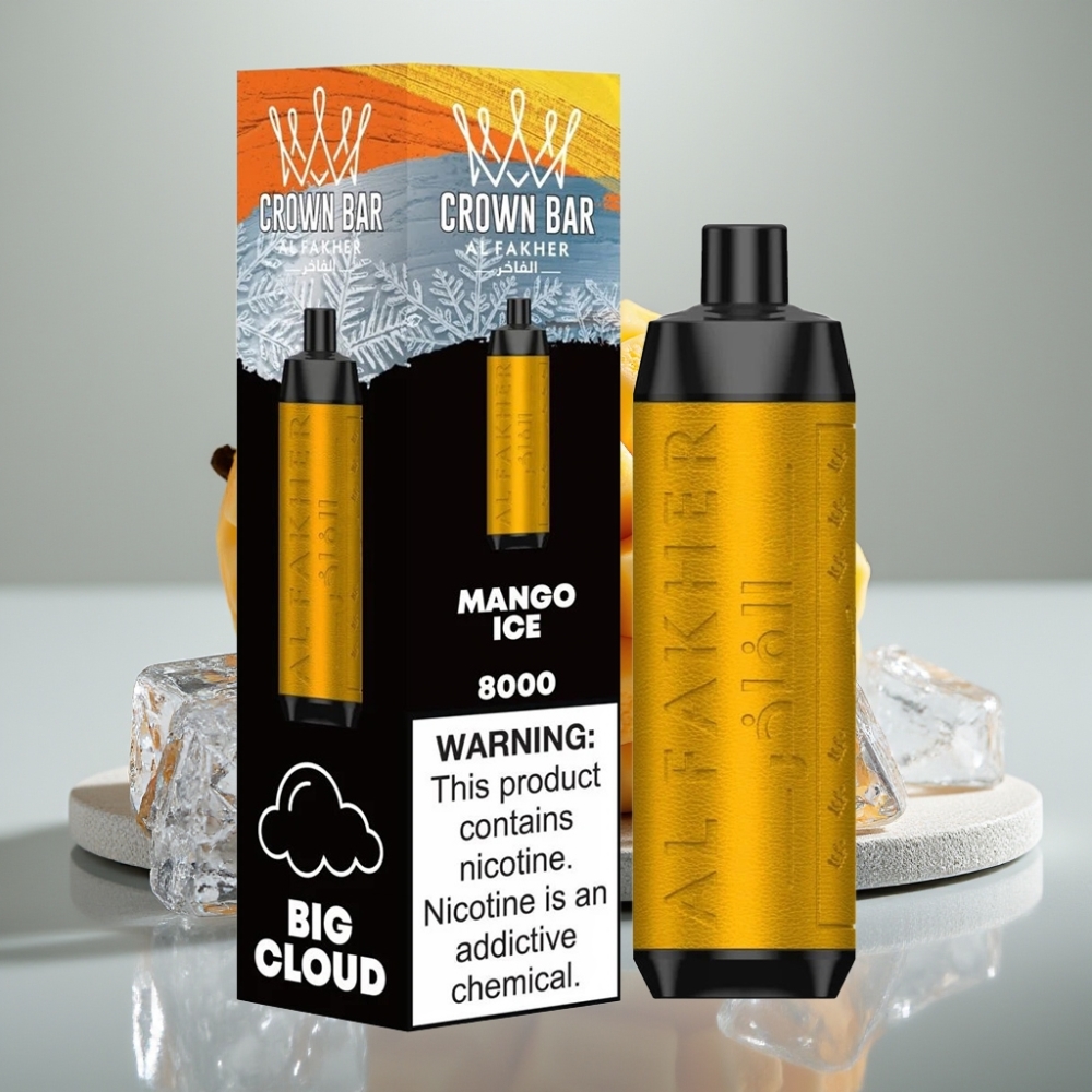 Al Fakher Crown Bar 8000 Crystal Disposable Vape Manga Gelo 18ml 5mg