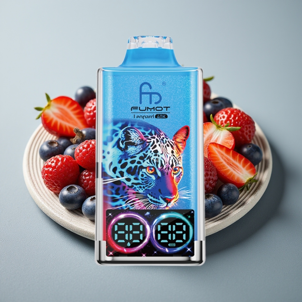Fumot Leopard 40K Puffs 0-5% Nicotine 700mAh Dual Mesh Mirtilos Digitais