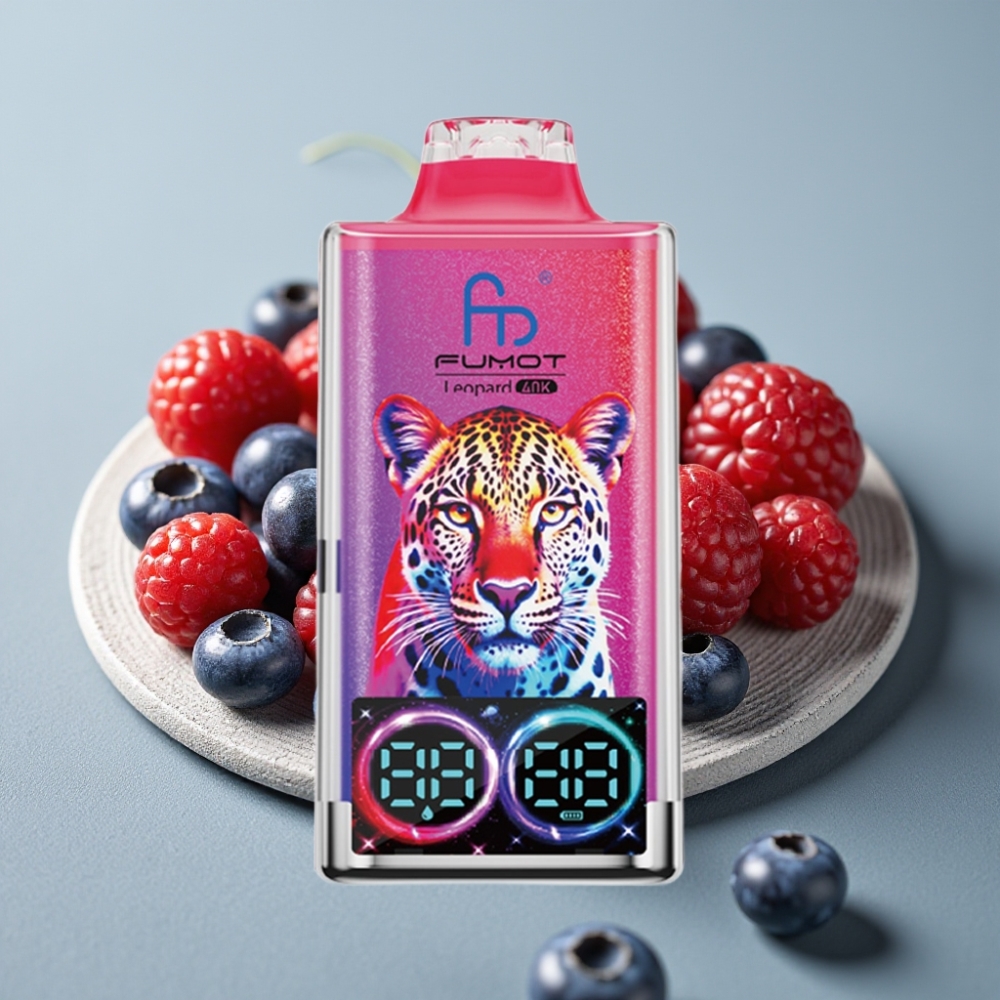 Fumot Leopard 40K Puffs 0%-5% Nicotine Dual Mesh Mirtilo Cereja Cranberry