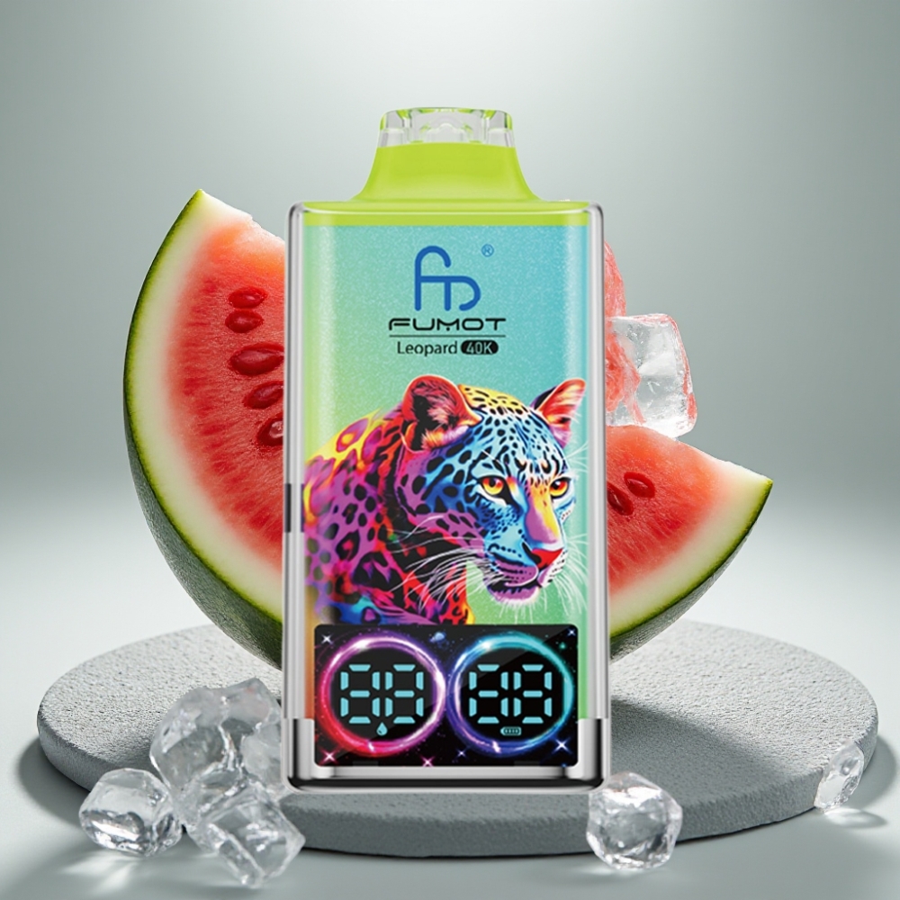 Fumot Leopard 40K Puffs Disposable Vape Melancia Gelo Dual Mesh 700mAh Type-C