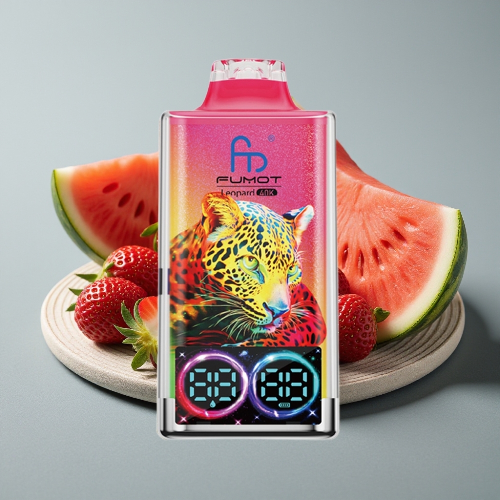 Fumot Leopard 40K Puffs Disposable Vape Morango Melancia 700mAh Dual Mesh Type-C