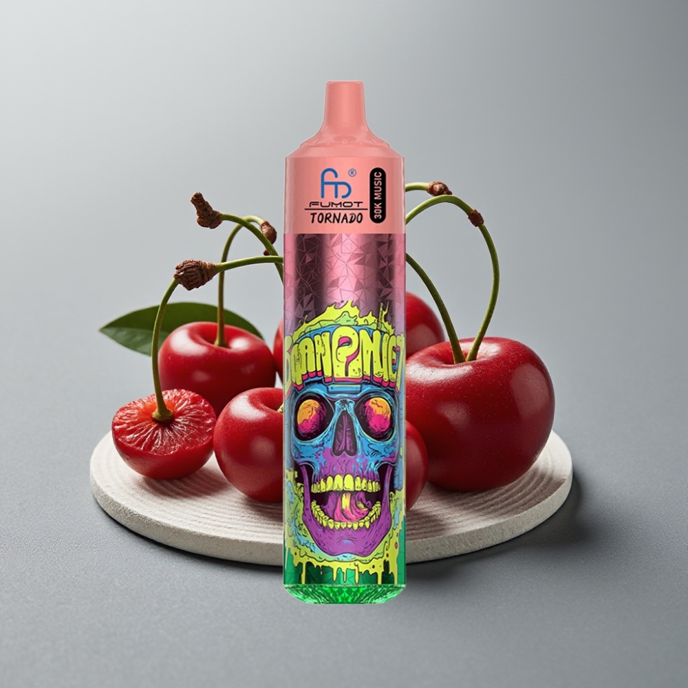 Fumot RandM Tornado 30000 Puffs 30mL 5% LED Cereja Tripla vape Portugal