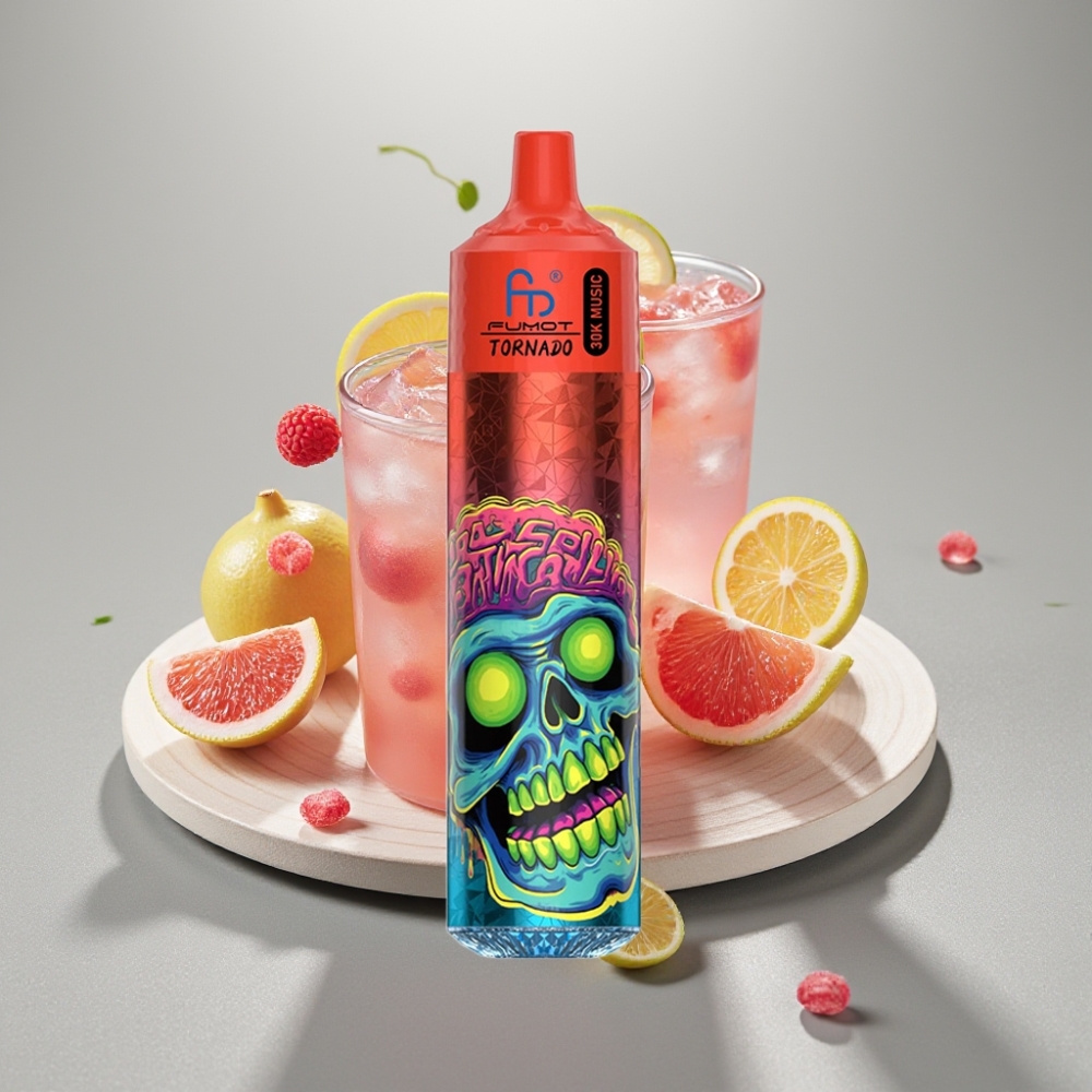 Fumot RandM Tornado 30000 Puffs 30mL 5% LED Limonada Rosa vape Portugal