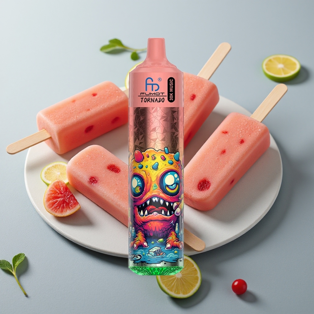 Fumot RandM Tornado 30000 Puffs 30mL 5% Picolés LED 600mAh vape Portugal