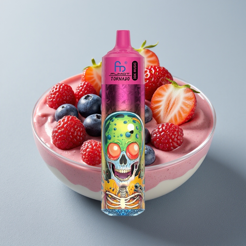 Fumot RandM Tornado 30000 Puffs 30mL Manga Morango Framboesa Sorvete LED Recarregável