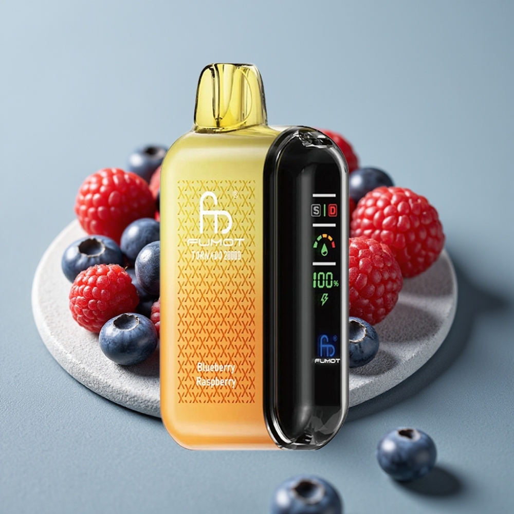 Fumot Tornado 20000 Puffs Dual Mesh 20ml Blueberry Raspberry Rechargeable