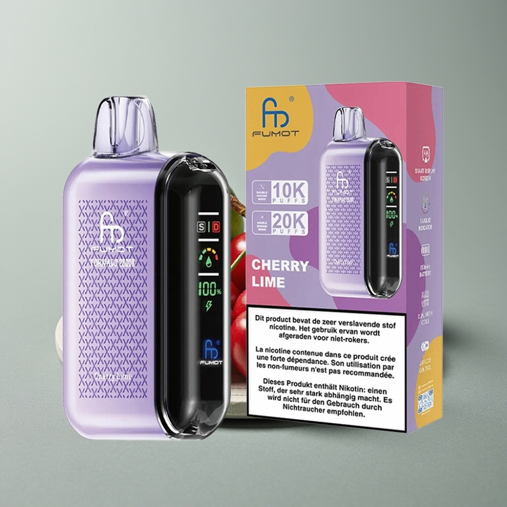 Fumot Tornado 20000 Puffs Dual Mesh 20ml Cereja Lima vape Portugal