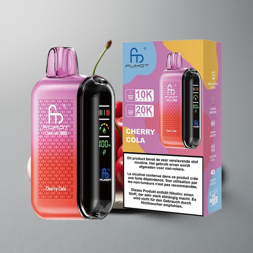 Fumot Tornado 20000 Puffs Dual Mesh 20ml Cherry Cola vape Portugal