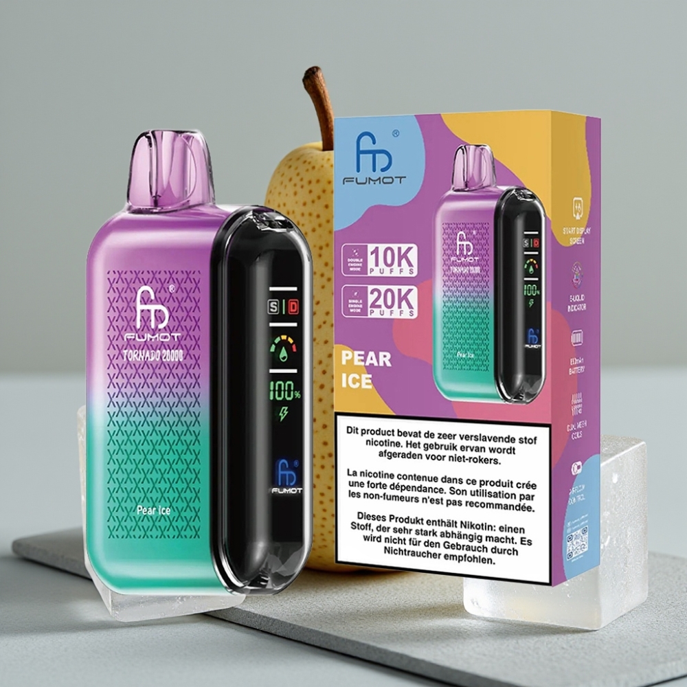 Fumot Tornado 20000 Puffs Dual Mesh 20ml Pera Gelo vape Portugal