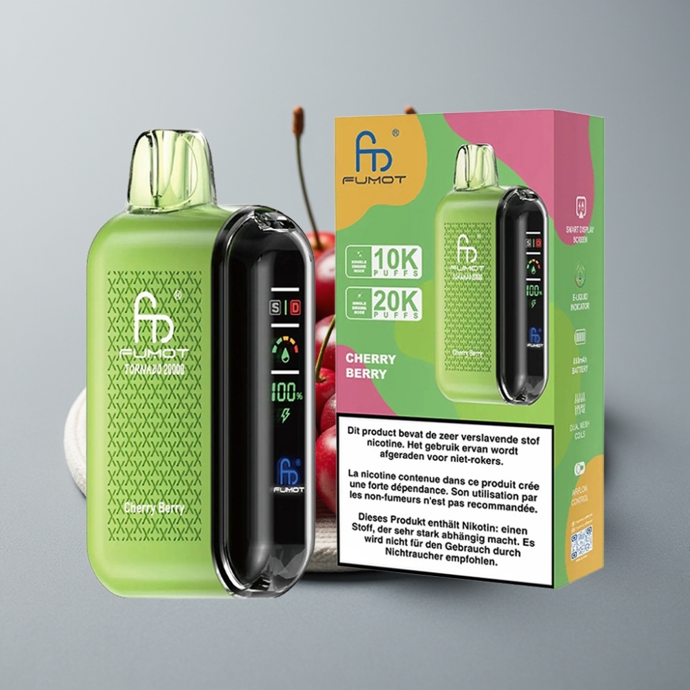 Fumot Tornado 20000 Puffs Dual Mesh Coil 20ml Cereja & Frutas Silvestres