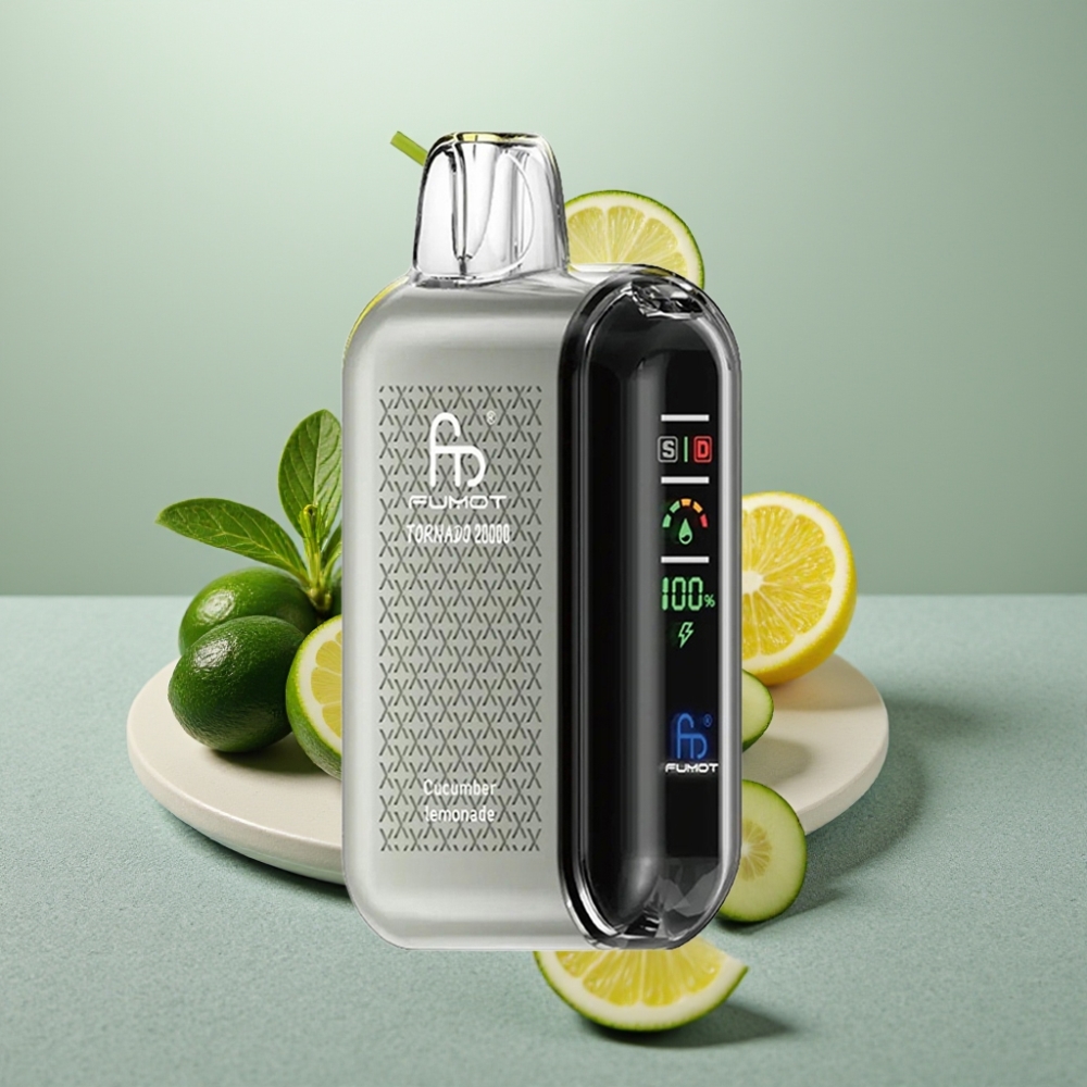 Fumot Tornado 20000 Puffs Dual Mesh Coil 20ml E-líquido Sabor Limonada com Pepino