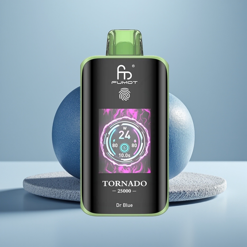 Fumot Tornado 25000 Puffs Dr Blue HD Screen 700mAh Recarregável Tipo-C