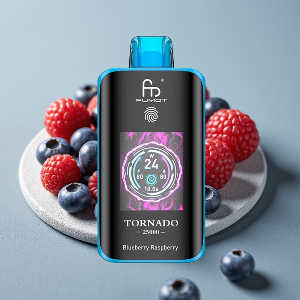 Fumot Tornado 25000 Puffs HD Screen 20ml Mirtilo Framboesa USB-C vape Portugal