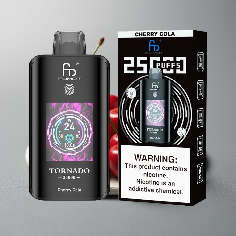 Fumot Tornado 25000 Puffs HD Screen 700mAh 20ml Cereja-Cola vape Portugal