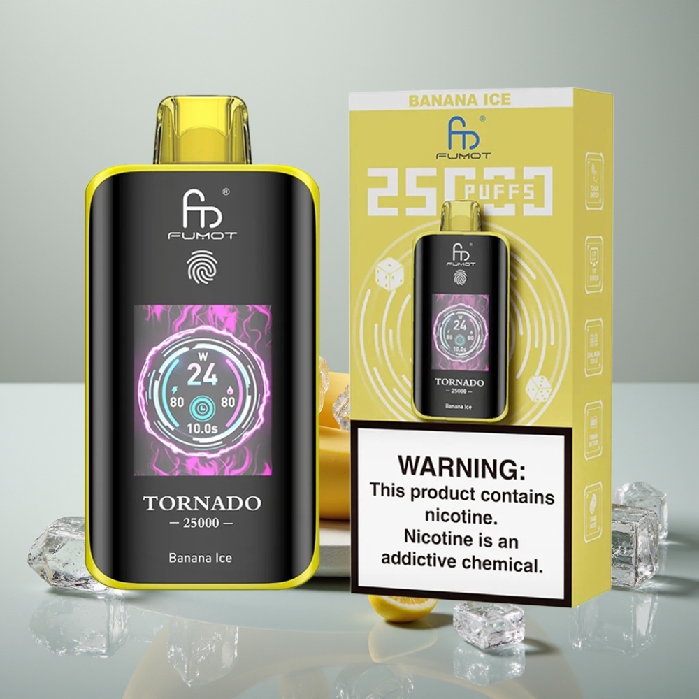 Fumot Tornado 25000 Puffs HD Screen 700mAh Banana Ice vape Portugal