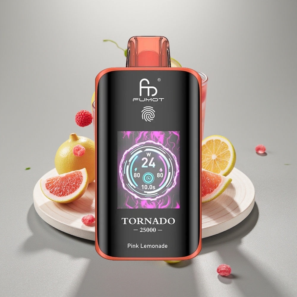Fumot Tornado 25000 Puffs HD Screen 700mAh Limonada Rosa vape Portugal