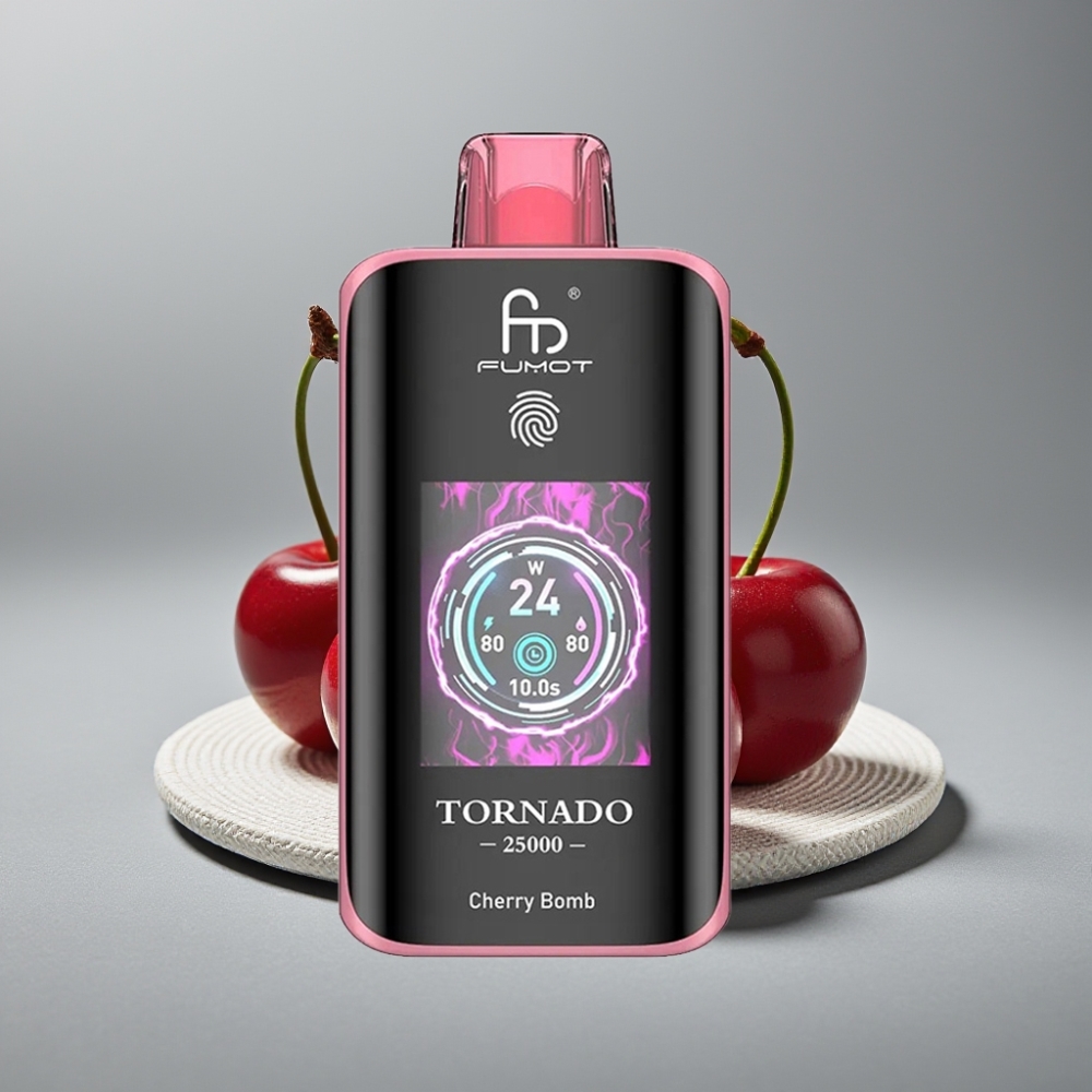 Fumot Tornado 25000 Puffs HD Screen Recarregável 20ml Bomba de Cereja