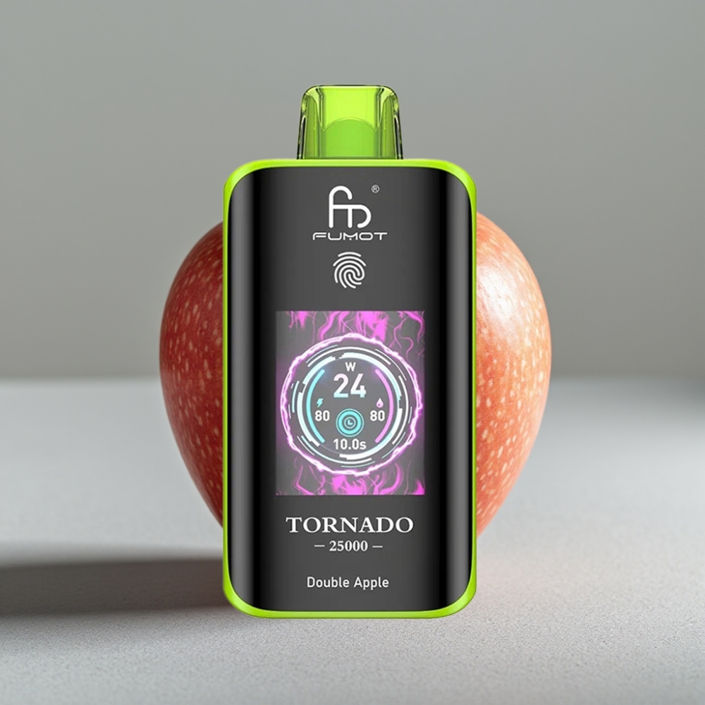 Fumot Tornado 25000 Puffs Recarregável 700mAh Tela HD Maçã Dupla vape Portugal