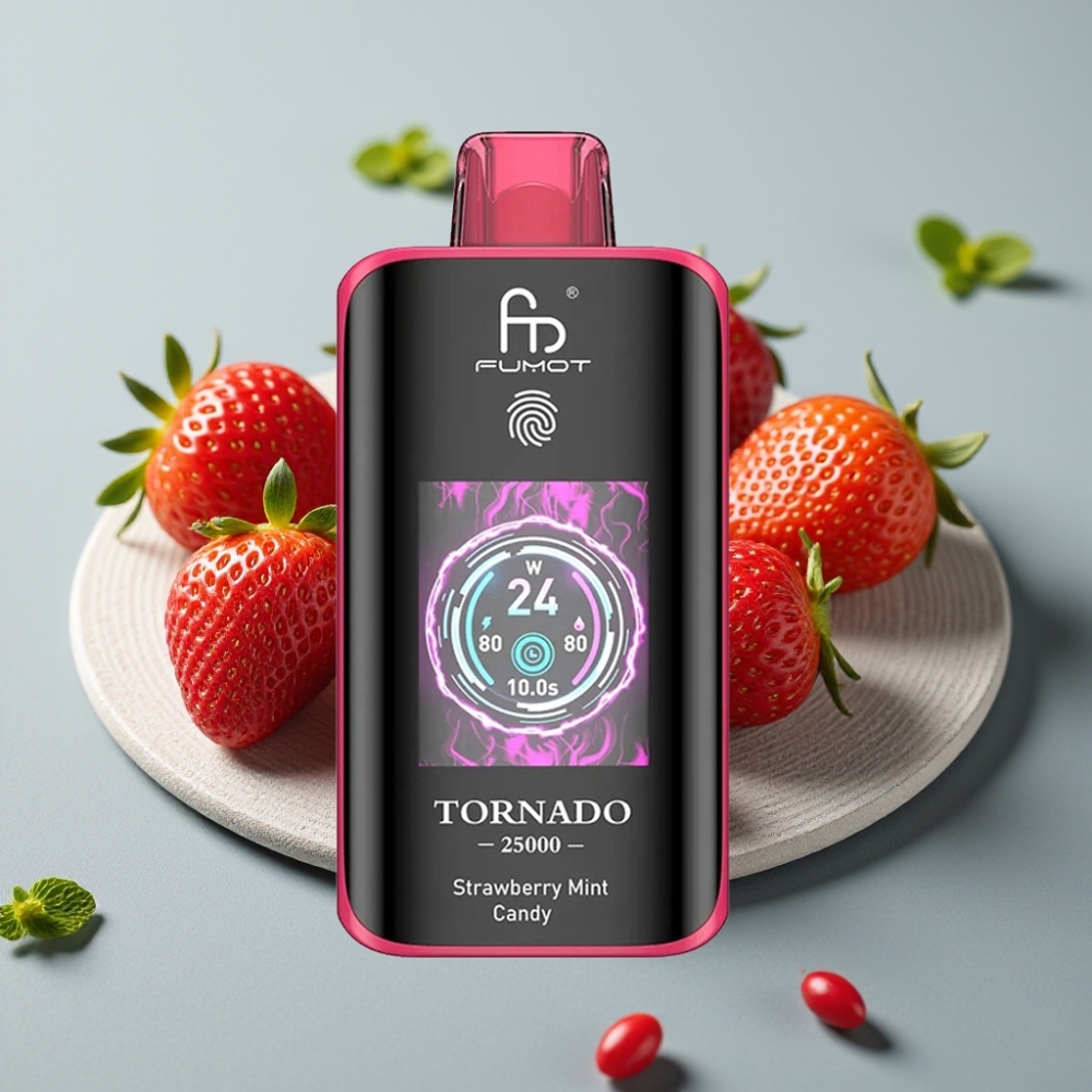 Fumot Tornado 25000 Puffs Tela HD Bateria 700mAh Morango Menta Doce