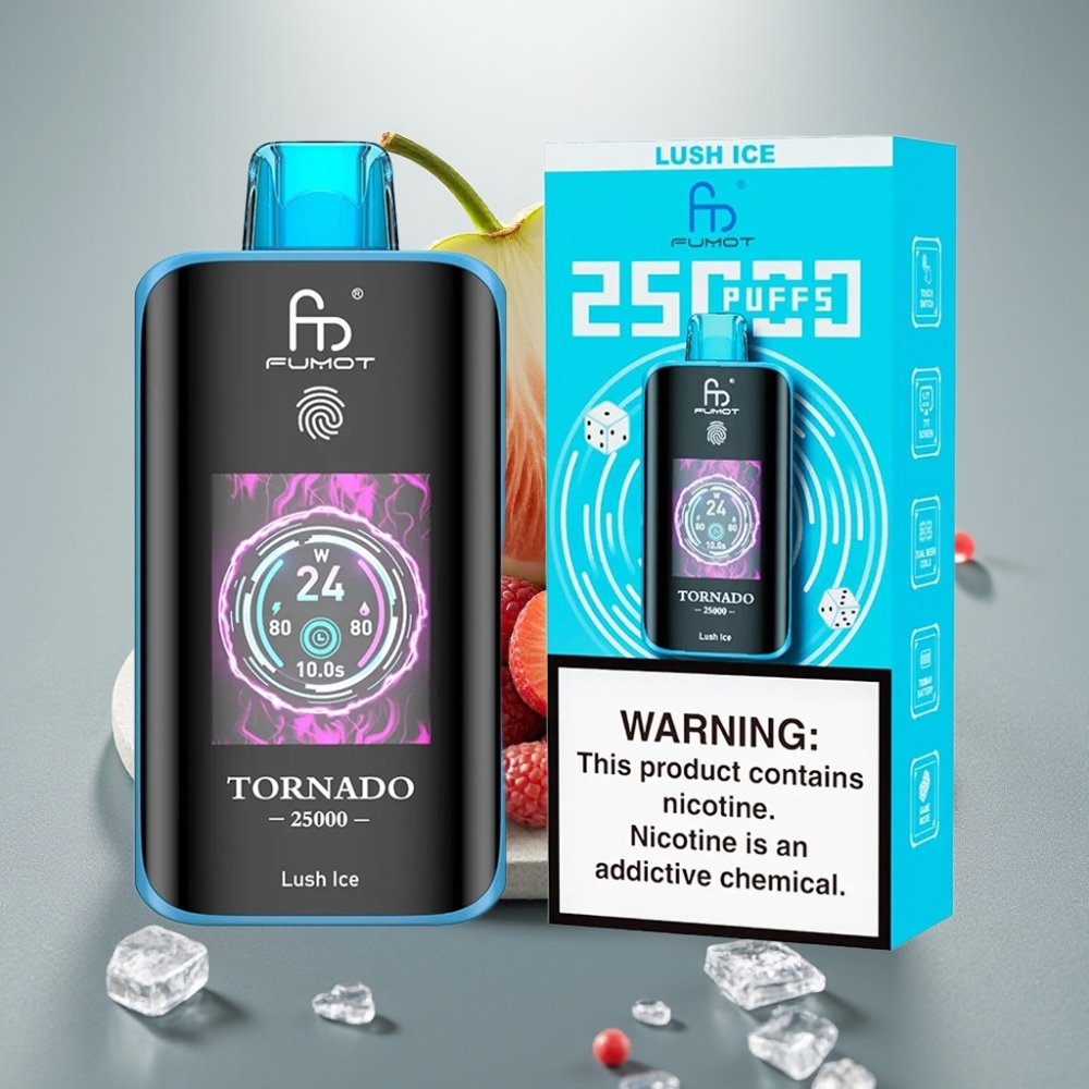 Fumot Tornado 25000 Puffs Tela HD Bateria 700mAh Recarregável Gelo Fresco