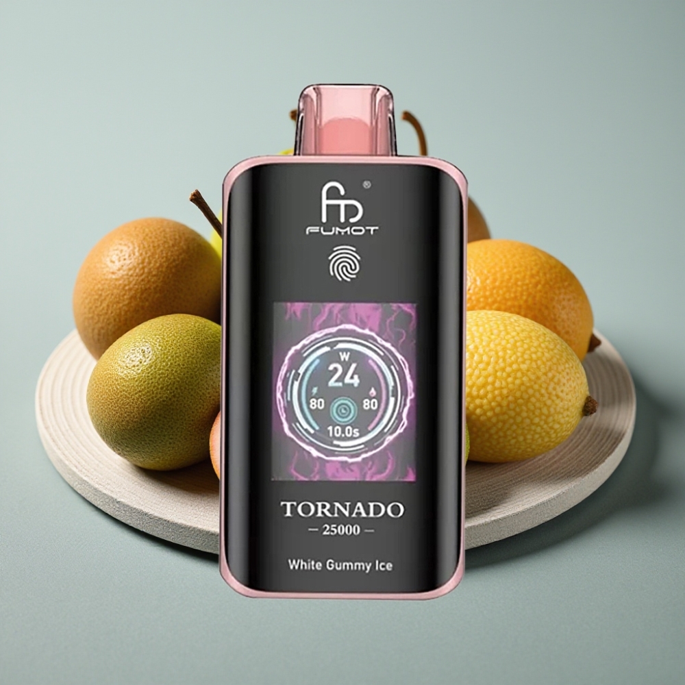 Fumot Tornado 25000 Puffs Tela HD Bateria Recarregável 700mAh Sabor Kiwi Maracujá Goiaba