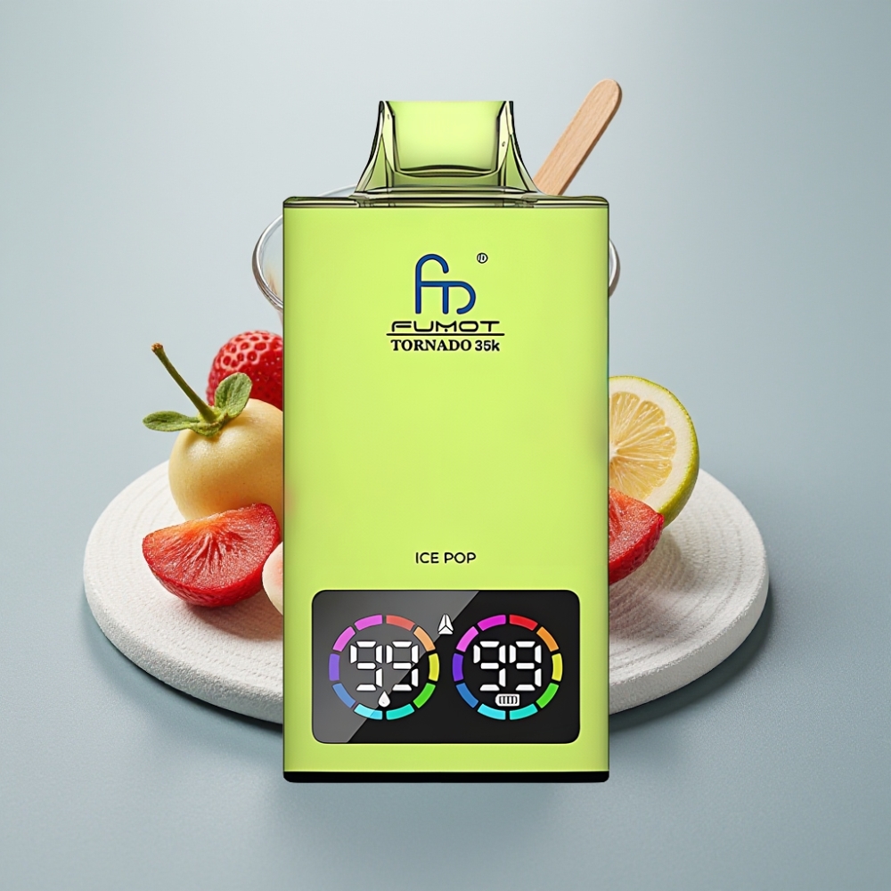 Fumot Tornado 35K Disposable Vape 35000 Puffs Ice Pop RGB Lights Dual Mesh Coil Fast Charging