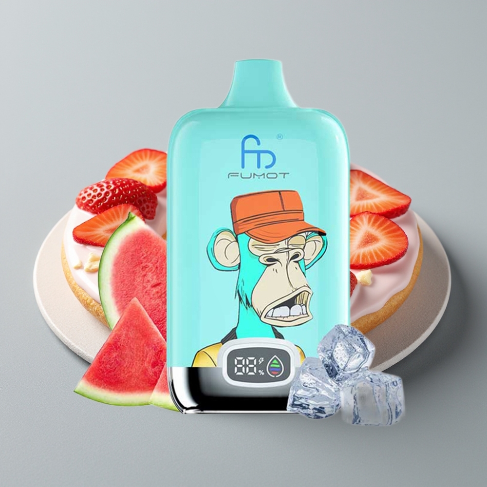 Fumot Tornado Digital Box 12000 Puffs 20ml Donut de Morango Tipo-C Recarregável