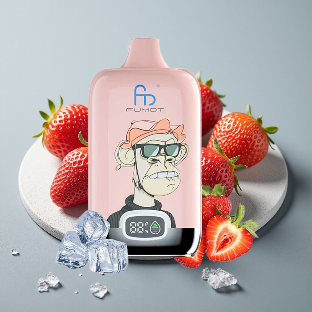 Fumot Tornado Digital Box 12000 Puffs 20ml Morango Gelo Tipo-C Recarregável