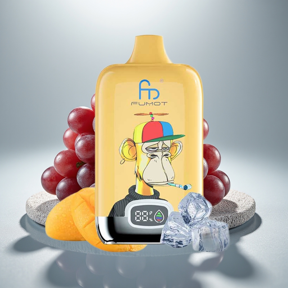 Fumot Tornado Digital Box 12000 Puffs 20ml Uva Gelo Recarregável Tipo-C