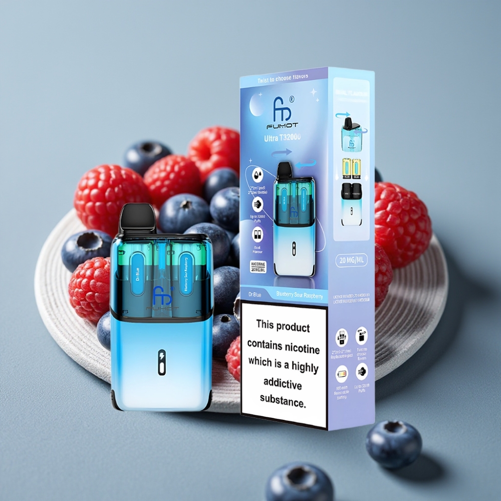 Fumot Ultra T32000 32000 Puffs 24ml Dr Azul - Mirtilo Framboesa Azeda 800mAh Type-C Mesh