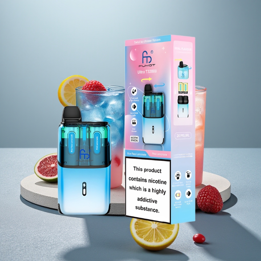 Fumot Ultra T32000 32000 Puffs 800mAh 24ml Type-C Azul Framboesa Limonada - Limonada Rosa